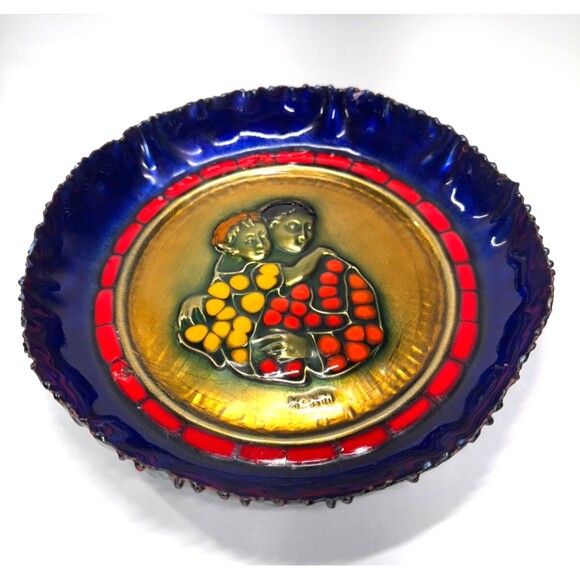 VTG Carlo Monti's Mother’s Day Plate 1973  #1983/2000 Hand Enameled on Copper - Picture 2 of 9